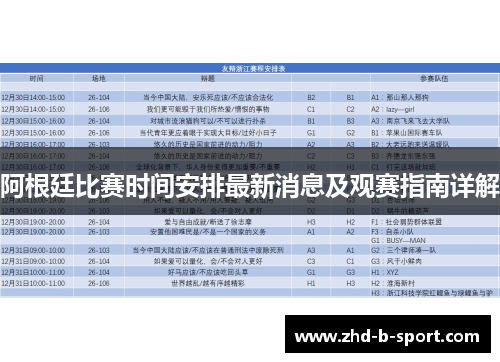 阿根廷比赛时间安排最新消息及观赛指南详解 阿根廷比赛时间安排最新消息及观赛指南详解
